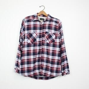 Ci Sono Button Down Shirt Women's Sz Large Shacket Plaid Collection Sherpa Line